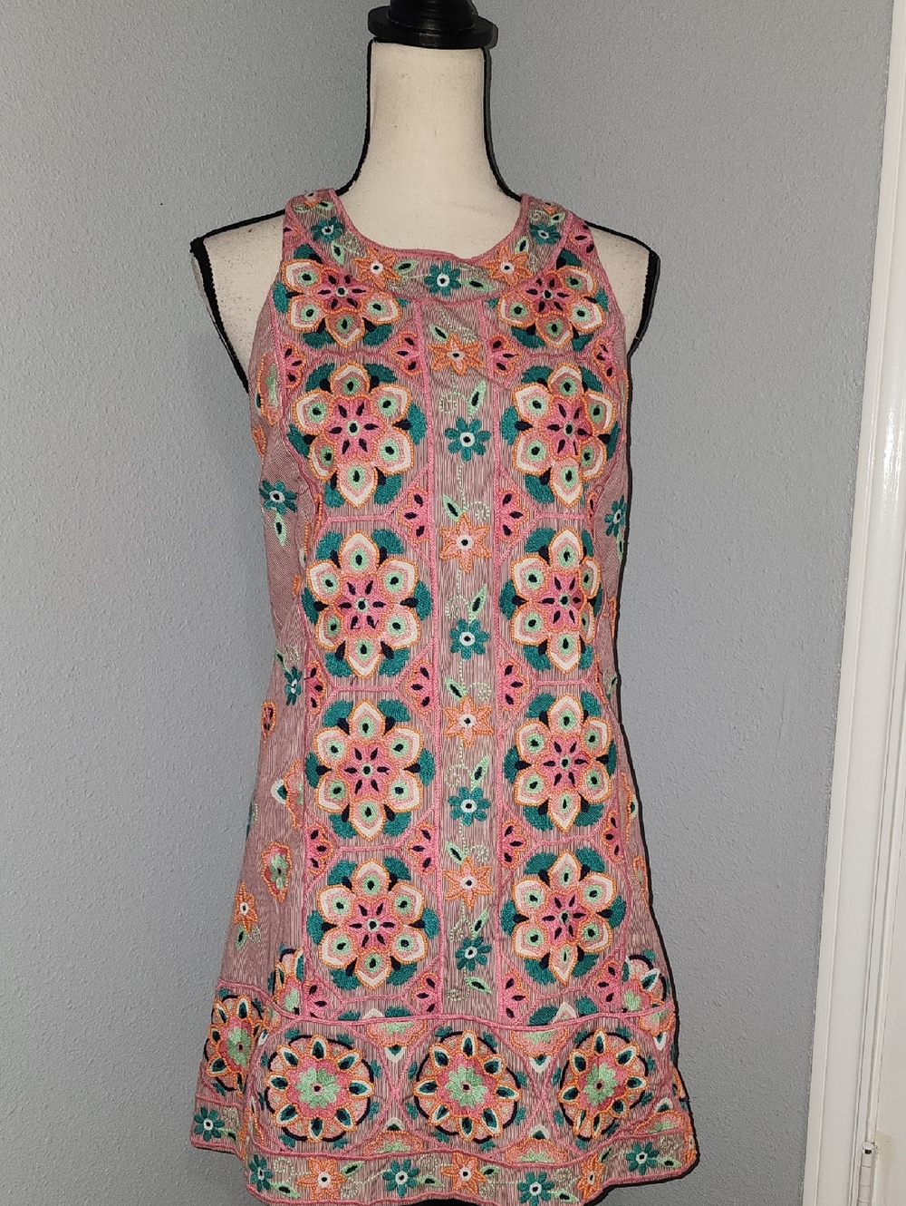 Anthropologie Striped Pink & Cream Cotton Top